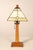 Stickley Mission Collection Oak Table Lamp with Art Glass Shade For Sale - Image 16 of 18