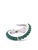 Jade Silver Wrap-Style Cocktail Ring With Green Jade and Cubic Zirconia, Size 6.5 For Sale - Image 8 of 9