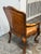 Venetian Leather Bespoke Carved Wood Armchair, Vintage For Sale In San Francisco - Image 6 of 12