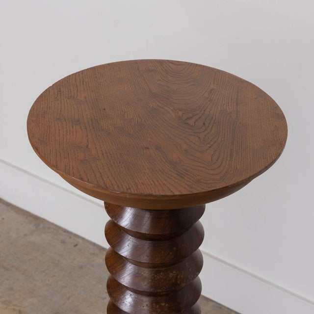 Wood 1940s French Carved Wood Pedestal Table For Sale - Image 7 of 10