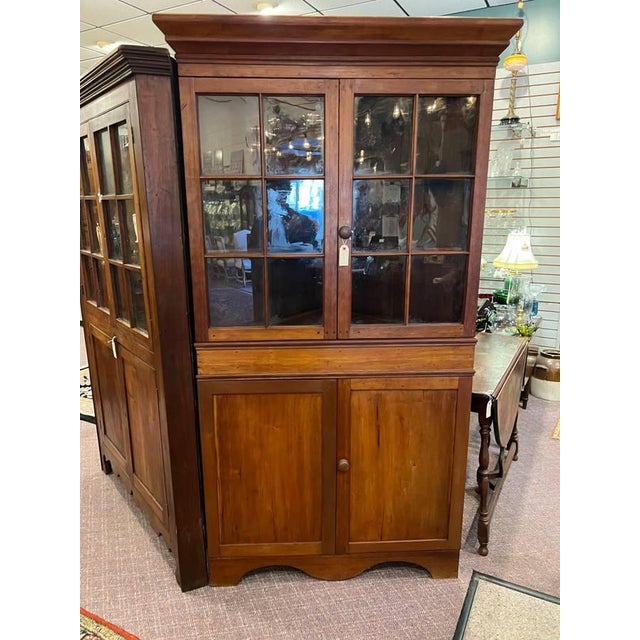 Antique 19th Century Early American Primitive Style Corner Cabinet. Solid wood, sturdy Approximate measures Height 81”...