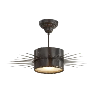 Suzanne Kasler for Visual Comfort Signature Soleil Medium Semi-Flush in Bronze with Frosted Glass