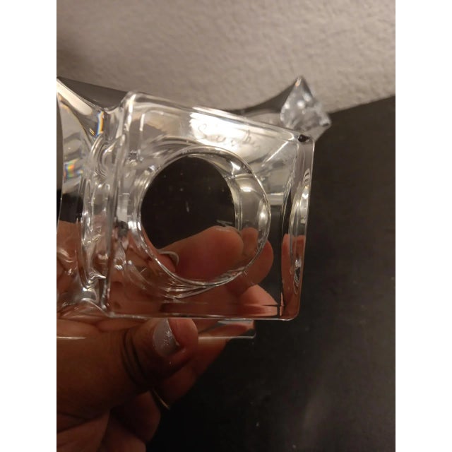 Traditional 1980s Pair of Signed Steuben Crystal Candle Votive Holders. For Sale - Image 3 of 6