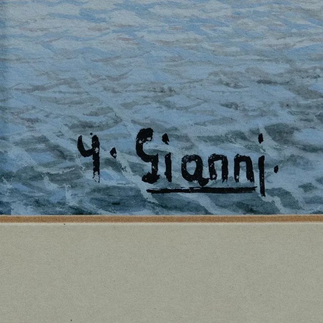 Gianni Girolamo, Neapolitan Landscape, 1800s, Tempera, Framed For Sale - Image 6 of 9