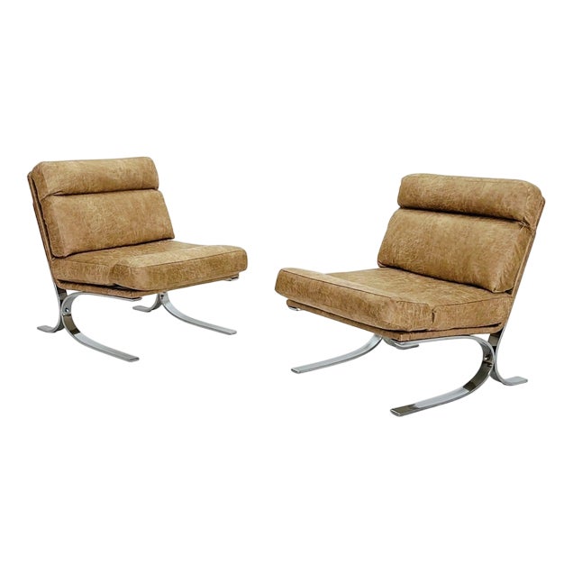 Mid-Century Modern Lounge Chair in Brown Leather, Italy, 1980s For Sale