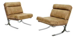 Mid-Century Modern Lounge Chair in Brown Leather, Italy, 1980s