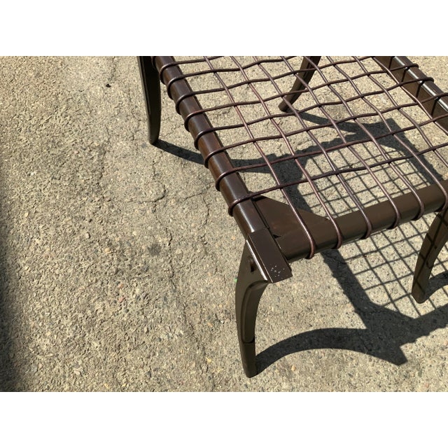 Brown Early 21st Century Mid-Century Klismos-Style Ottoman For Sale - Image 8 of 9