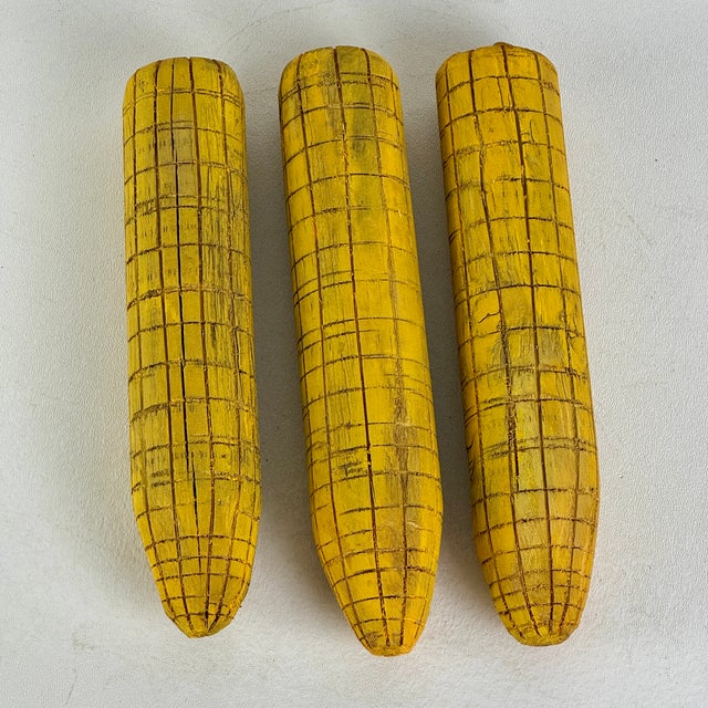 Wood Set of 6 Vintage Primitive Hand Carved and Painted Corn Cob Decoys For Sale - Image 7 of 7