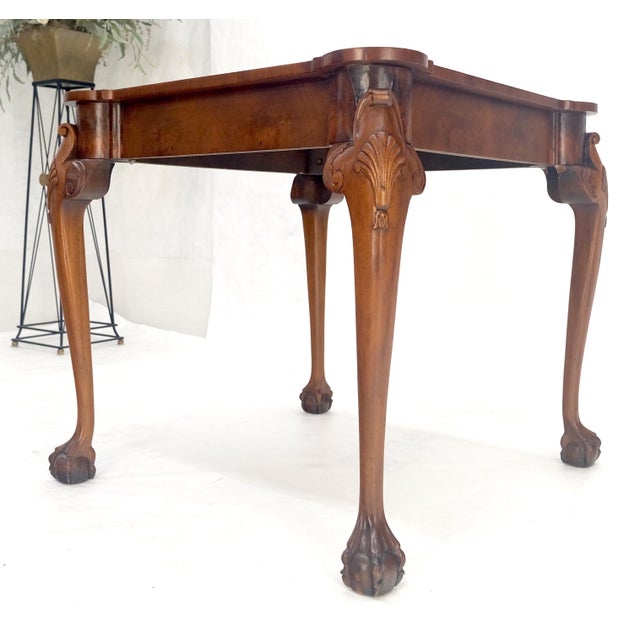 Leather Top Chippendale Style Ball & Claw Feet Backgammon Chess Game Table MINT! For Sale - Image 10 of 13