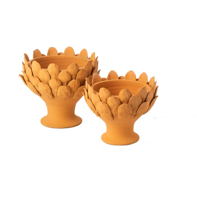 2020s Terracotta Artichoke Footed Centerpiece, Large For Sale - Image 5 of 5