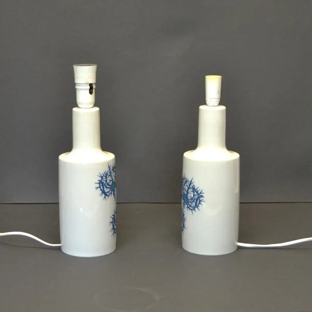 A set of 2 pieces of porcelain lamps. Height without a lampshade: 33 centimeters This piece has an attribution mark, I am...