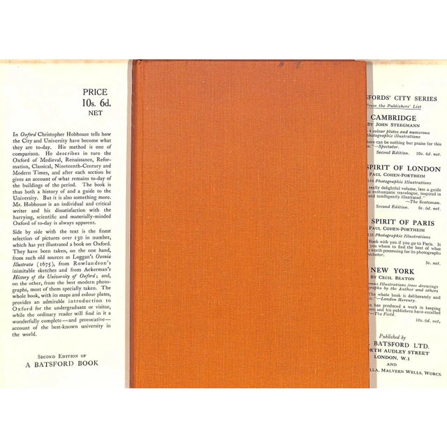 HOBHOUSE, Christopher [120] pp. B.T. Batsford Ltd 1939 8 3/4" x 5 3/4" Jacket design by Brian Cook