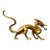 Vintage Gilt Copper Striding Dragon Statue / Scholar's Desk Object For Sale
