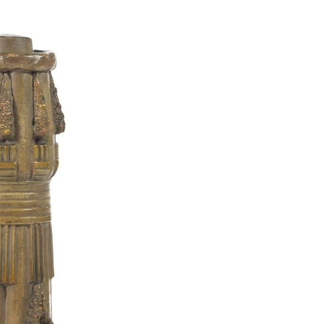 Porcelain Girl Lamp in Polychrome Terracotta For Sale - Image 4 of 6
