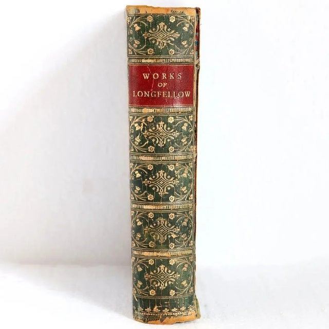 English Late 19th Century The Poetical Works of Henry Wadsworth Longfellow Leather Book For Sale - Image 3 of 11