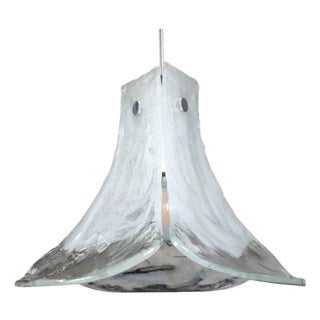 Vintage Clear Ice Glass Pendant Lamp by J. T. Kalmar for Kalmar, 1960s For Sale