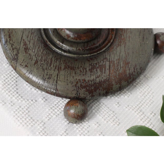 Brown 1930s Art Deco Wood Plant Stand With Ball Feet For Sale - Image 8 of 10