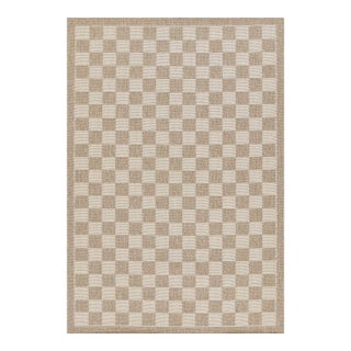 Erin Gates by Momeni Saybrook Check Grey Indoor/Outdoor Area Rug 5'3" X 7' For Sale