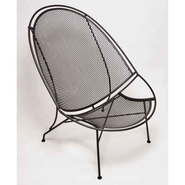 1960s Vintage Salterini Mid-Century Modern Radar Black Metal Patio Chair, Attributed For Sale - Image 5 of 12
