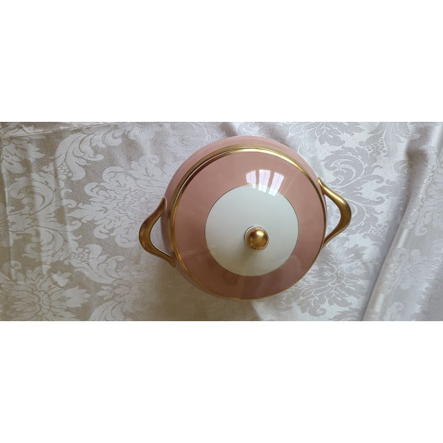 2 Fitz & Floyd Versailles Dusty Rose Round Covered Vegetable with handles. Gold Banding trim. Excellent mint condition...