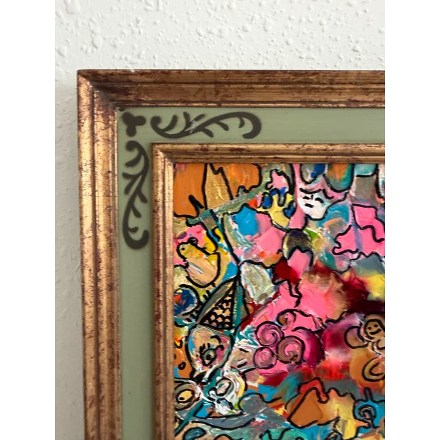 Serg Graff "Sleeping City" Abstract Acrylic Painting Framed Outsider Art Coa For Sale - Image 4 of 8