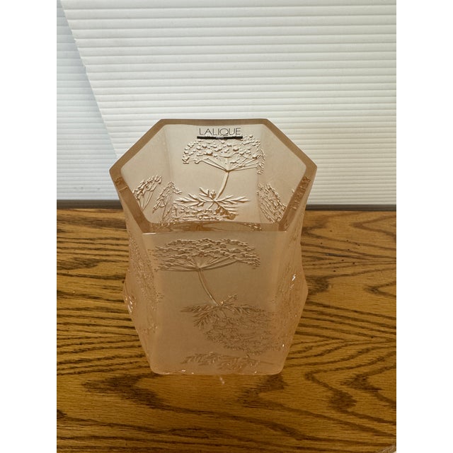 Glass Lalique Ombelles Vase, Gold Lustre For Sale - Image 7 of 12
