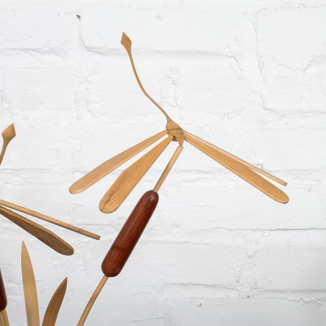 Wood Bamboo dragonfly counterbalance sculpture For Sale - Image 7 of 7