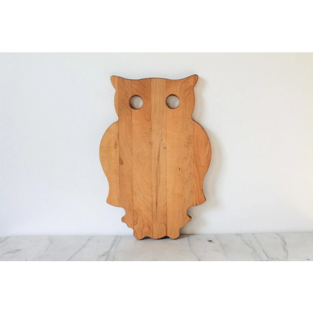 Mid-Century Modern Vintage Wood Owl Cutting Board For Sale - Image 3 of 5