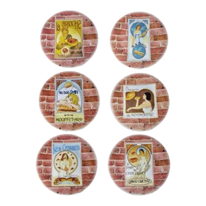 Philippe Deshoulieres Porcelain France Edition French Cafe Canape Plates Made in France 6” - Set of 6