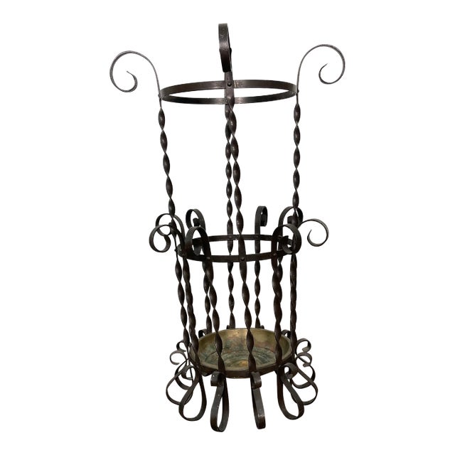 Mid 20th Century Wrought Iron Umbrella Holder For Sale