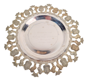 900 Pure Silver Platter from Florentina, Bogota, Colombia, 1970s