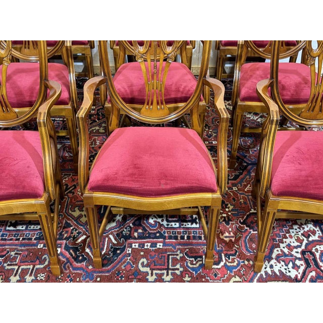 English Regency Beechwood Armchairs, 1970s, Set of 12 For Sale - Image 4 of 18
