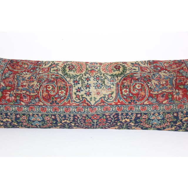 Antique Oriental Handmade Double Knotted Persian Rug Pillow Cover For Sale - Image 10 of 11