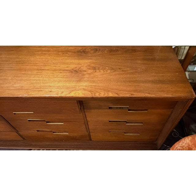 Mid Century Walnut and Brass Dresser, Credenza by Designer Merton Gershun for Cavalier For Sale - Image 13 of 18