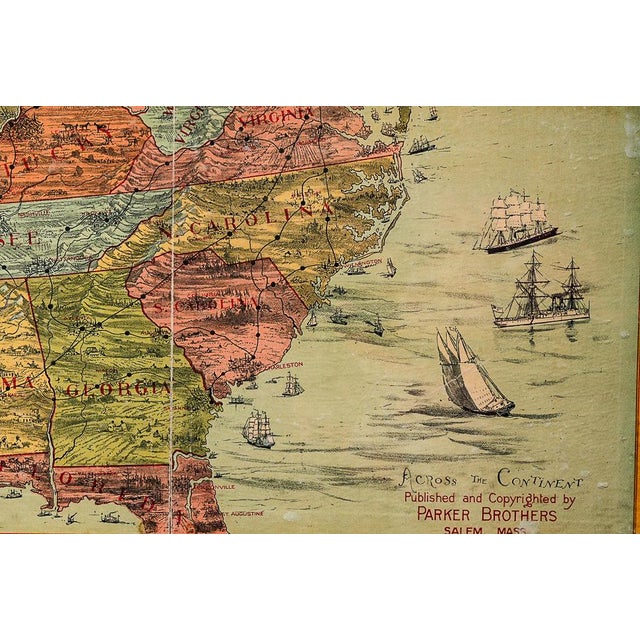 Late 19th Century Late 19th Century "Across the Continent" Game Board by Parker Bros. For Sale - Image 5 of 11