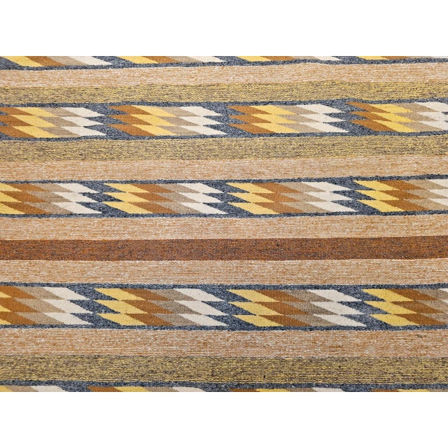 Square Size Vintage Native American Navajo Rug. Wool & Cotton, Eye Dazzler Pattern, 4x4 For Sale - Image 12 of 17