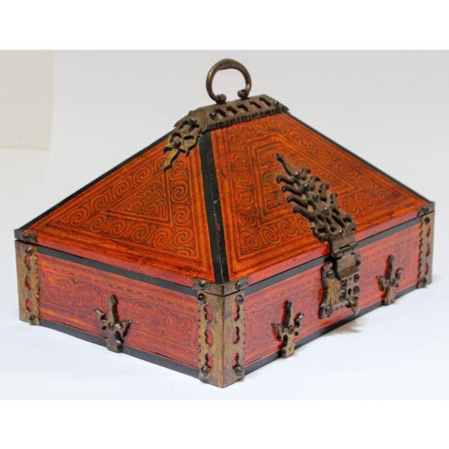 Indian South Indian Netturpetti Jewelry Box, Teak & Brass, Circa 1950 For Sale - Image 3 of 18