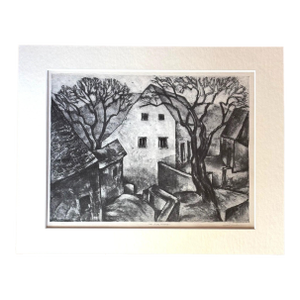 Vtg 1939 Print in 11x14 Mat, Ready to Frame: Albert Heckman, "The Side Street"