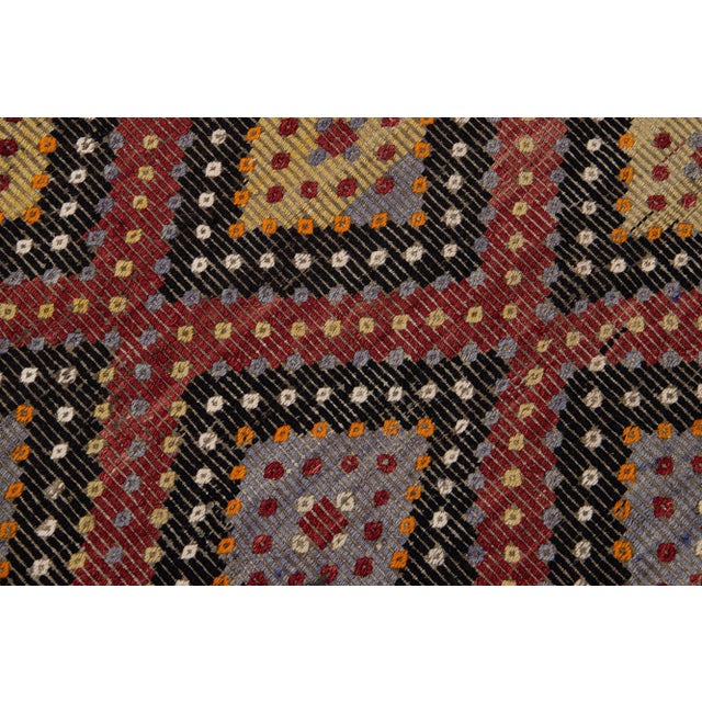 Multicolor Vintage Sumakh Handmade Geometric Wool Rug For Sale - Image 10 of 11