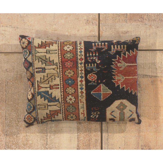 Vintage Caucasian Rug Pillow, 01'01 X 01'06 For Sale - Image 9 of 9