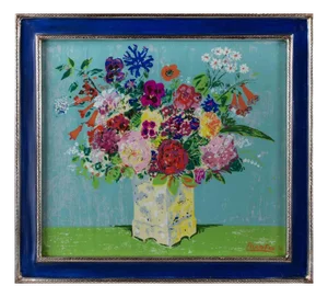 Felicita Frai, Still Life with Vase of Flowers, Oil Painting, 1970