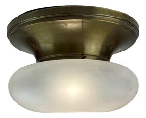 Brass and Murano Glass Ceiling Lamp, Italy, 1960s