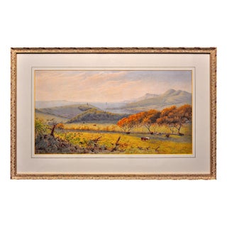 John Bedloe Goddard, Kimmeridge Bay & the Clavell Tower, The Purbecks, Dorset, 1876, Watercolor, Framed For Sale