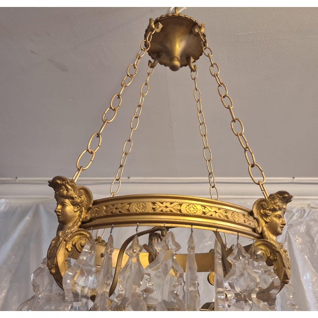 Metal 1900s “French Empire Revival Chandelier For Sale - Image 7 of 9