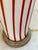 Metal 1950's Italian Murano Style Glass Tall Candy Cane Red & White Stripe Table Lamps, a Pair For Sale - Image 7 of 12