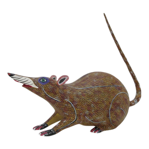 Alebrije Oaxaca Mexico Morales Folk Art Carved Wood Rat Figurine Sculpture