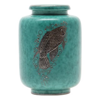 Model 1076 Argenta Vase by Wilhelm Kåge for Gustavsberg, Sweden, 1940s For Sale