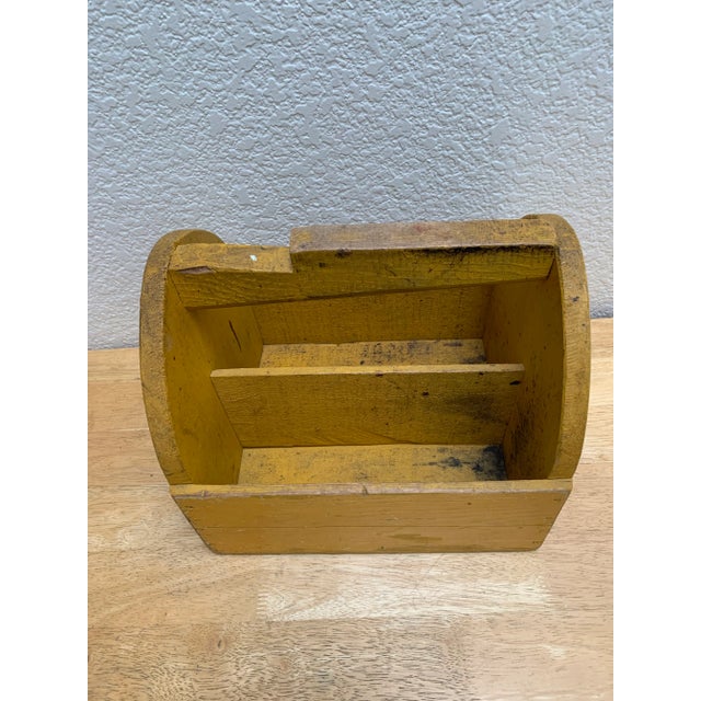1970s Rustic Vintage Wood Shoe Shine or Tool Box For Sale - Image 5 of 9