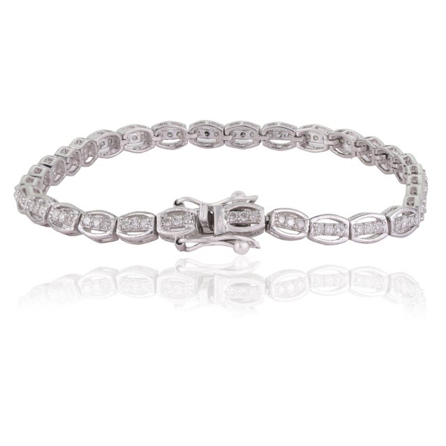 Not Yet Made - Made To Order Luxury Open Work Round Cut Diamond Tennis Bracelet for Women - New Year Gift For Sale - Image 5 of 13
