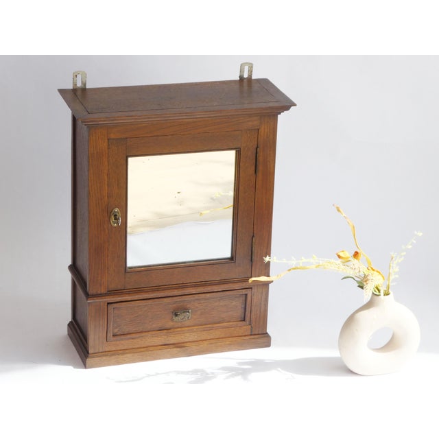 Vintage Art Deco Wooden Cabinet with Mirror, 1920s For Sale - Image 10 of 10